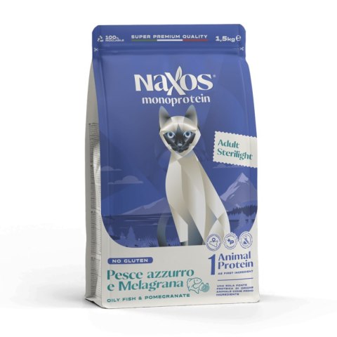 NAXOS CAT STERILIZED MONO - ryba z granatem - monobiałkowa karma dla kotów sterylizowanych 1,5 kg
