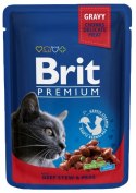 Brit Premium Cat Adult Wołowina + Groszek saszetka 100g