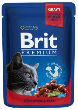 Brit Premium Cat Adult Wołowina + Groszek saszetka 100g