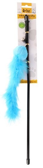 Dingo Wędka dla kota - piłka z ogonkiem niebieska