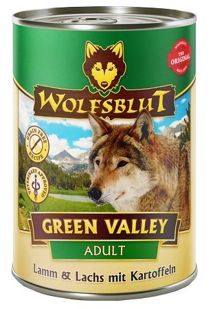 Wolfsblut Dog Green Valley Adult - jagniecina, łosoś, ziemniaki puszka 395g