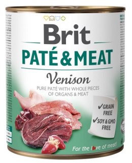 Brit Pate & Meat Dog Venison puszka 800g
