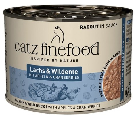 Catz Finefood Ragout in Sauce Łosoś i Dzika Kaczka (N.605) puszka 190g