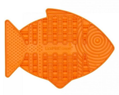 LickiMat Classic Casper Rybka paski miękka pomarańczowa
