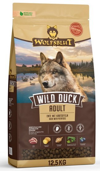 Wolfsblut Dog Wild Duck Adult - kaczka i ziemniaki 12,5kg