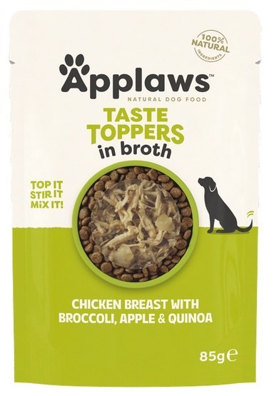 Applaws Taste Toppers Saszetka dla psa - kurczak, brokuł, jabłko i ryż w sosie 85g