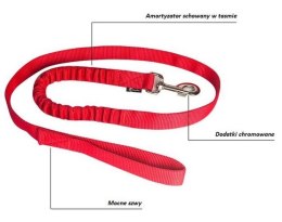 CHABA Smycz taśma z amortyzatorem 16mm czarna