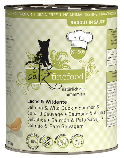 Catz Finefood Ragout in Sauce Łosoś i Dzika Kaczka (N.605) puszka 380g