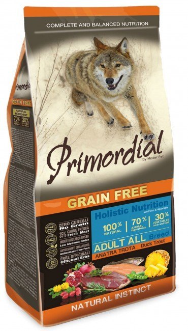 Primordial Dog Grain Free Adult Duck & Trout 2kg