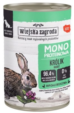 Wiejska Zagroda Monoproteinowa Królik puszka 400g