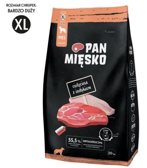 Pan Mięsko Karma sucha dla psa - cielęcina i indyk chrupki XL 3kg