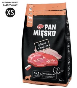 Pan Mięsko Karma sucha dla psa - cielęcina i indyk chrupki XS 3kg