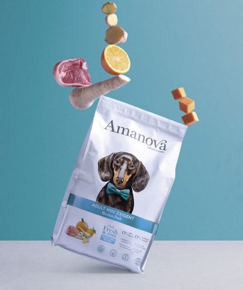 Amanova Dog Adult Mini Exigent Iberian Pork - wieprzowina 800g