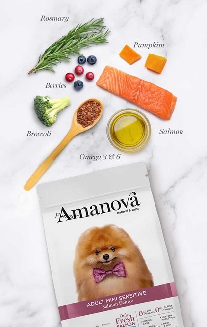 Amanova Dog Adult Mini Sensitive Salmon Deluxe - łosoś 2kg
