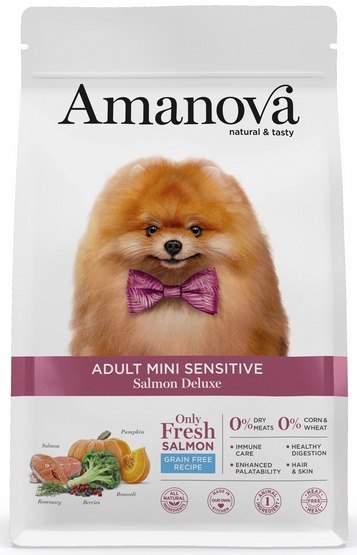 Amanova Dog Adult Mini Sensitive Salmon Deluxe - łosoś 800g