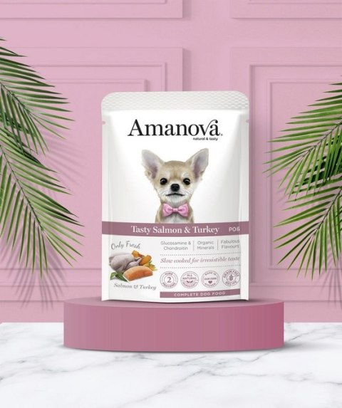 Amanova Dog Adult Tasty Salmon & Turkey - łosoś i indyk saszetka 300g [P06]