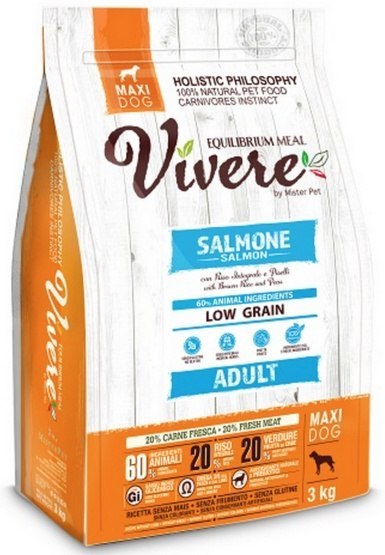 Vivere Maxi Adult Salmon 3kg Karma Monobiałkowa z Łososiem dla dużych ras