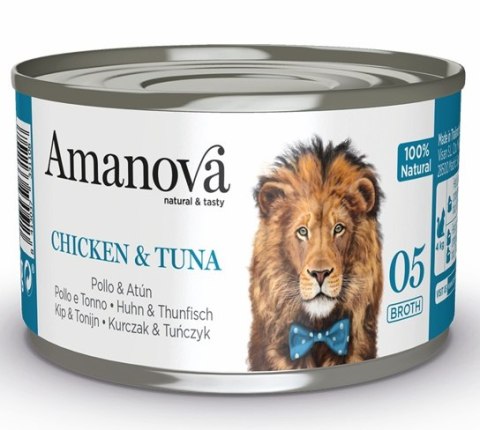 Amanova Cat Chicken & Tuna - kurczak i tuńczyk w bulionie puszka 70g [05]