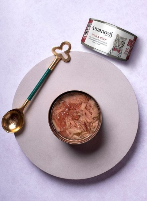 Amanova Cat Tuna & Beef - tuńczyk i wołowina w bulionie puszka 70g [16]