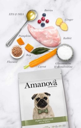 Amanova Dog Puppy Digestive Divine Rabbit - królik 7kg