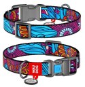 Collar WauDog Nylon Obroża nylonowa z QR-paszportem, plastikowy fastex, wzór LATO, 15mm/25-35cm