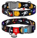 Collar WauDog Nylon Obroża nylonowa z QR-paszportem, plastikowy fastex, wzór NASA, 20mm/28-40cm