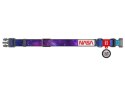 Collar WauDog Nylon Obroża nylonowa z QR-paszportem, plastikowy fastex, wzór NASA21, 20mm/28-40cm