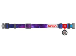 Collar WauDog Nylon Obroża nylonowa z QR-paszportem, plastikowy fastex, wzór NASA21, 20mm/28-40cm