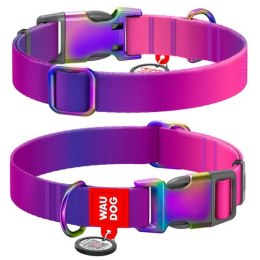 Collar WauDog Recycled Obroża nylonowa z QR-paszportem, gradient XL 25mm x 37-58cm fioletowy