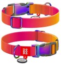 Collar WauDog Recycled Obroża nylonowa z QR-paszportem, gradient XL 25mm x 37-58cm pomarańczowy