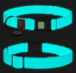 Collar WauDog Waterproof Obroża wodoodporna z QR-paszportem, akumulująca światło, plastikowy fastex, 15mm/25-35cm