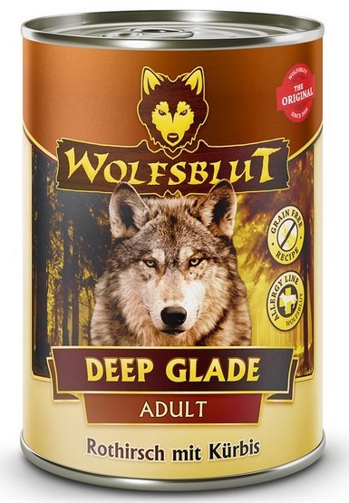 Wolfsblut Dog Deep Glade Adult - jeleń i dynia puszka 395g