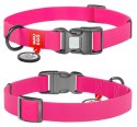 Collar Waterproof Obroża wodoodporna z QR-paszportem, plastikowy fastex, S 15mm/25-35cm różowa