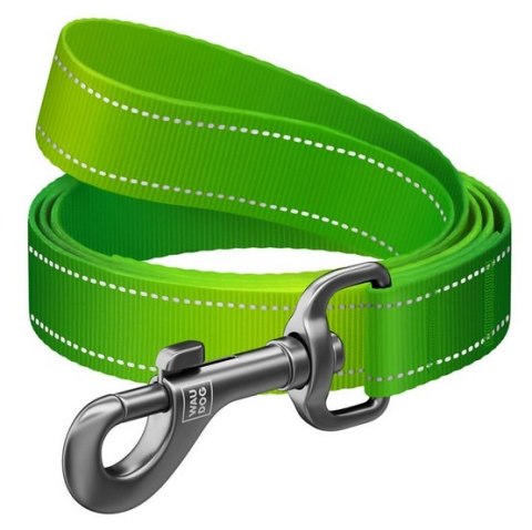 Collar WauDog Nylon Mono Smycz nylonowa odblaskowa M 20mm/200cm jasnozielona