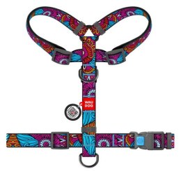 Collar WauDog Nylon Szelki nylonowe anatomiczne w kształcie litery H, z QR-paszportem, plastikowy fastex, wzór LATO, rozmiar M 2