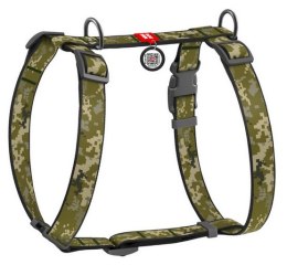 Collar WauDog Nylon Szelki nylonowe anatomiczne w kształcie litery H, z QR-paszportem, plastikowy fastex, wzór MILITARY, rozmiar