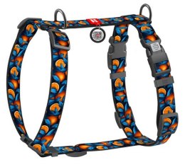 Collar WauDog Nylon Szelki nylonowe anatomiczne w kształcie litery H, z QR-paszportem, plastikowy fastex, wzór POMARAŃCZE, rozmi