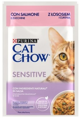 Purina Cat Chow Sensitive Łosoś saszetki 3+1 GRATIS 4x85g
