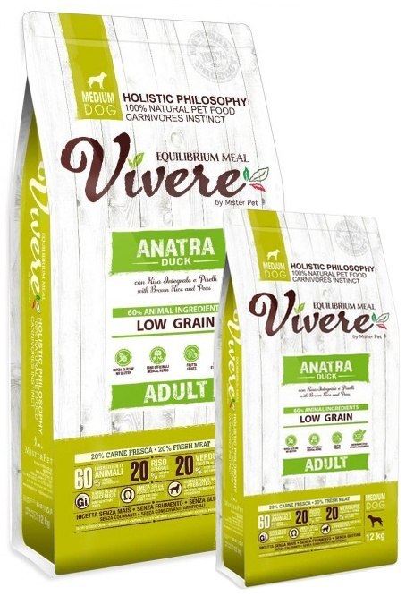 Vivere Dog Medium Adult Duck Karma Monobiałkowa z Kaczką 12+3kg