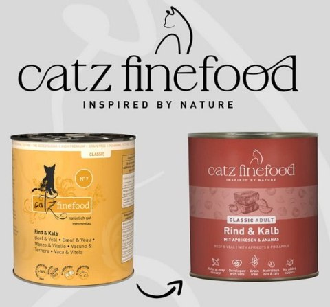 Catz Finefood Classic N.07 Wołowina i cielęcina puszka 800g