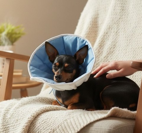 Grande Finale Kołnierz pozabiegowy z tkaniny rozmiar 7 niebieski [WET/KT/7(XXXXL)]