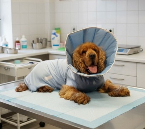 Grande Finale Kołnierz pozabiegowy z tkaniny rozmiar 7 niebieski [WET/KT/7(XXXXL)]