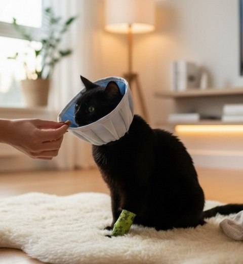 Grande Finale Kołnierz pozabiegowy z tkaniny rozmiar 7 niebieski [WET/KT/7(XXXXL)]