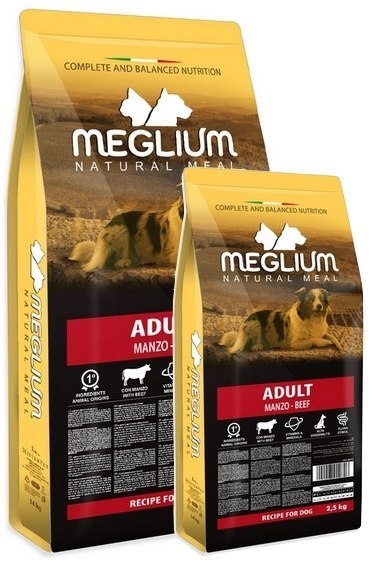 Meglium Dog Adult Beef Sucha karma z wołowiną 14kg + 2,5kg Gratis